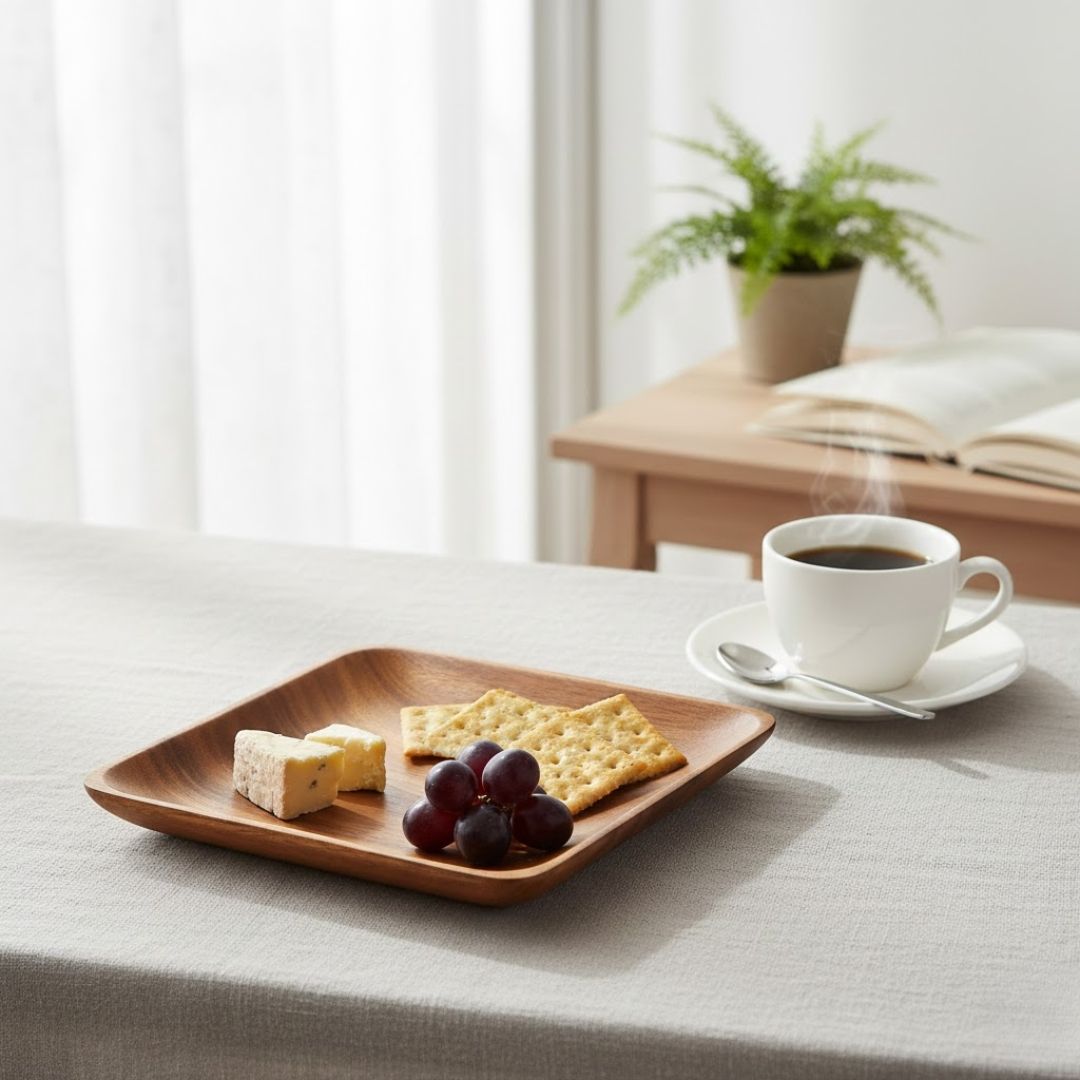 Square Groove Platter for Elegant Dining Experience